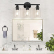 3-Light Bathroom Light Fixtures, Black Bathroom Wall Lights, Modern Bathroom Vanity Light with Clear Glass Shade, Bathroom Wall Lamp for Mirror Kitchen Bedroom Living Room 🍁 All In One Marketplace Canada