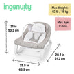 Ingenuity Keep Cozy 3-in-1 Grow with Me Vibrating Baby Bouncer Seat & Infant to Toddler Rocker, Vibrations & Toy Bar, 0-30 Months Up to 40 lbs - Linden 🍁 All In One Marketplace Canada