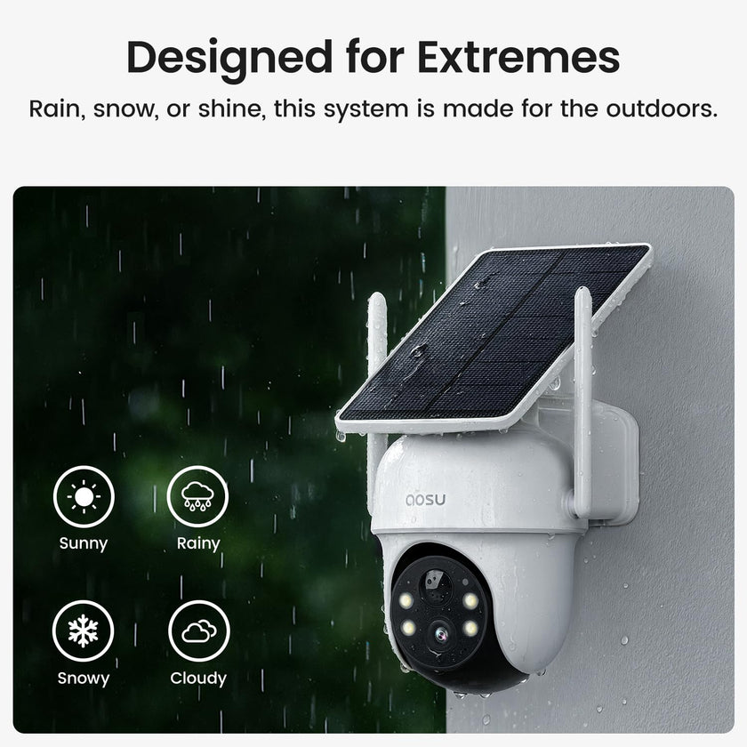 AOSU Security Cameras Outdoor Wireless, 2 Cam-Kit, No Subscription Required, Solar-Powered, Home Security Cameras System with 360° Pan & Tilt, Auto Tracking, 2K Color Night Vision, Easy Setup 🍁 All In One Marketplace Canada