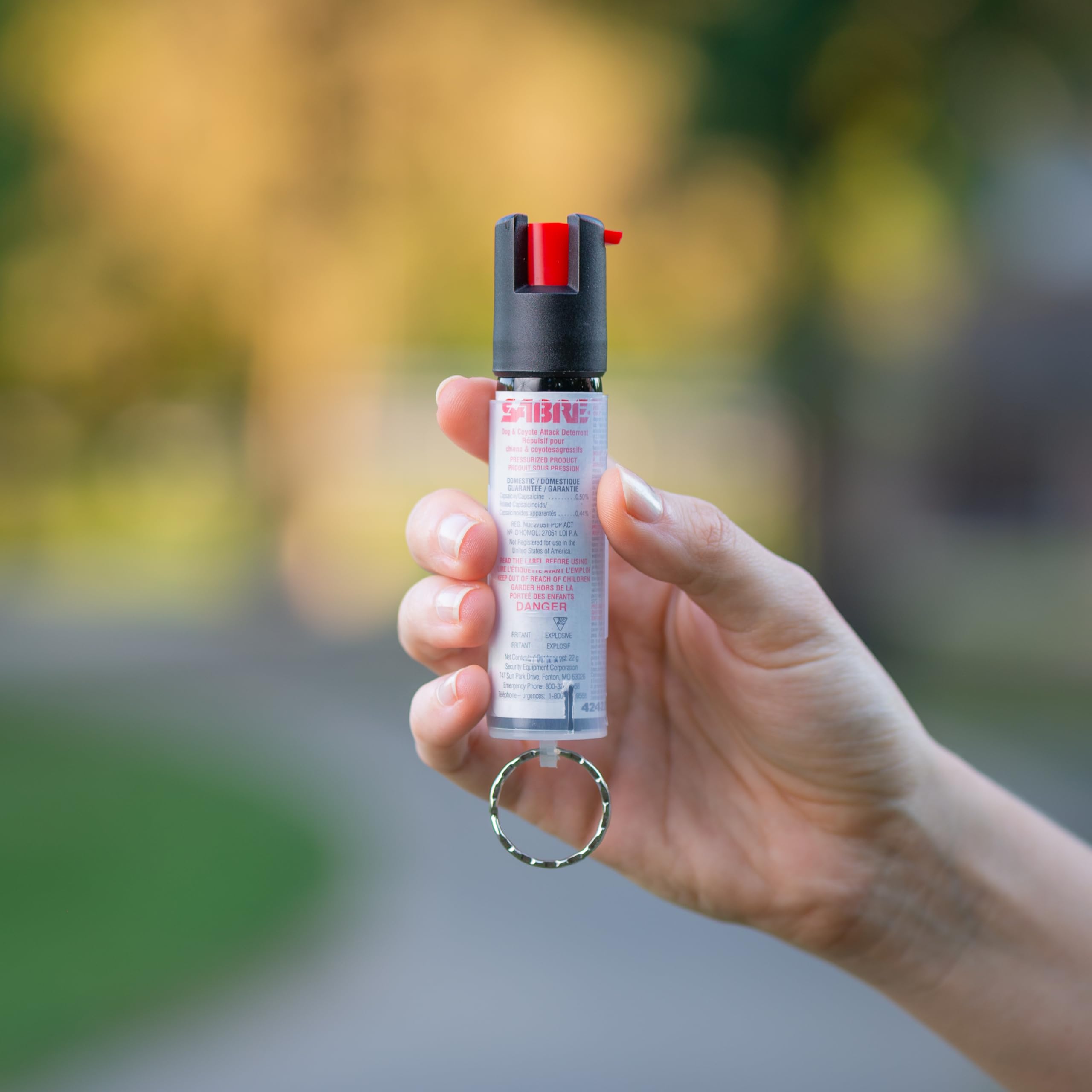 Sabre Protector 22-Gram Dog Spray with Key Ring, 14 Second Total Spray Time, 3.5-Meter Range, Humane Dog Attack Deterrent, Maximum Strength Allowed by Health Canada 🍁 All In One Marketplace Canada
