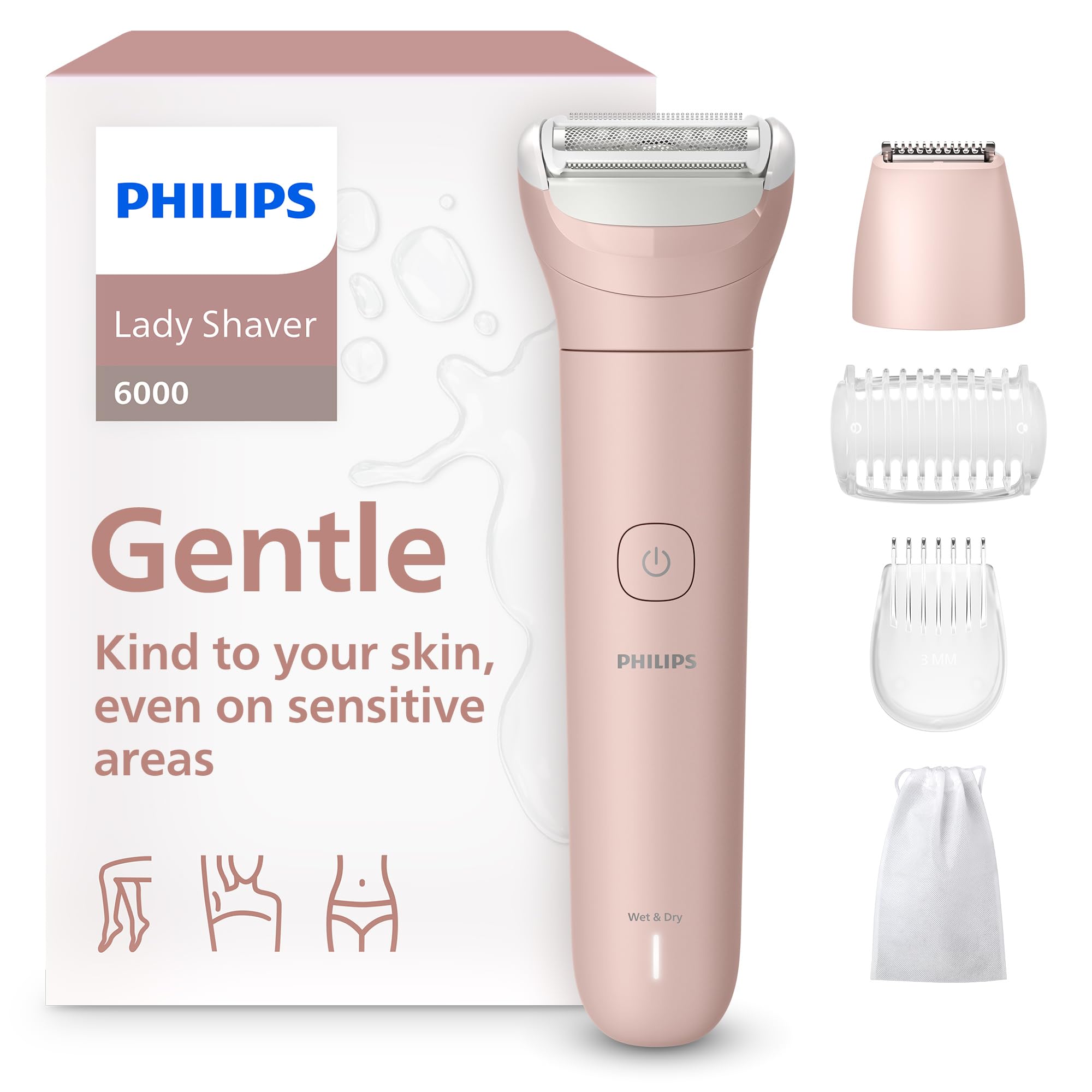 Philips Lady Shaver Series 6000, Cordless Electric Lady Shaver, Wet & Dry Electric Razor for Body Hair Removal, BRL137/00 🍁 All In One Marketplace Canada