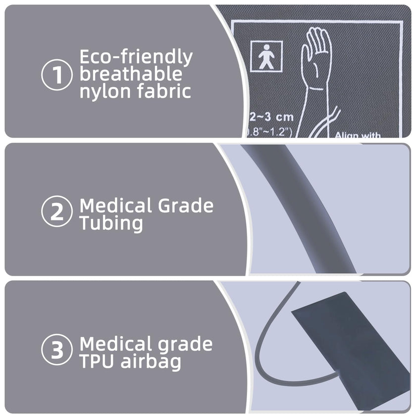 Alcarefam Extra Large Blood Pressure Cuff, 22-66cm XXL Cuff for Big Arms, Replacement Adult Cuff Compatible with Omron BP Monitors, 7 Connectors 🍁 All In One Marketplace Canada