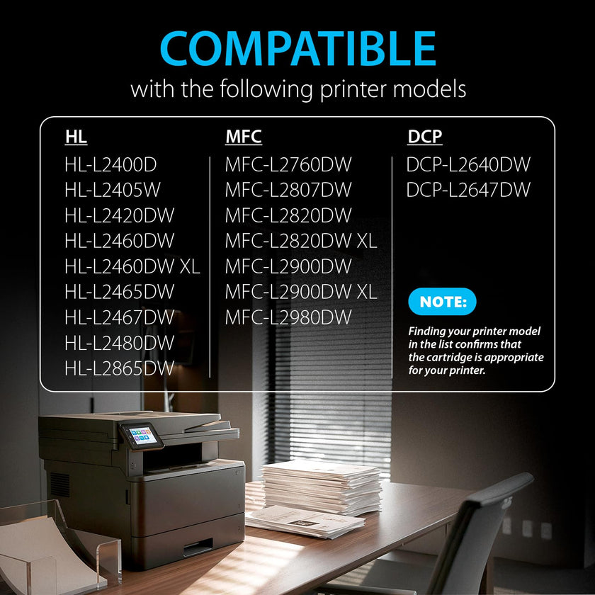 Smart Ink Compatible TN830XL Toner Cartridge Replacement for Brother TN830XL TN830BK TN830 XL with CHIP (2 Pack) to use with DCP-L2640DW HL-L2460DW MFC-L2820DW HL-L2400D HL-L2405W HL-L2865DW Printers 🍁 All In One Marketplace Canada