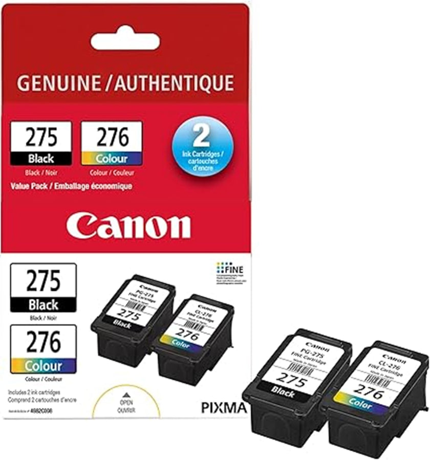 Canon Genuine Ink Cartridges PG-275 Black/CL-276 Colour, Value Pack (2 Count), Original Canon Printer Ink for PIXMA TR4720 / TS3720 / TS3520 Series Printers 🍁 All In One Marketplace Canada