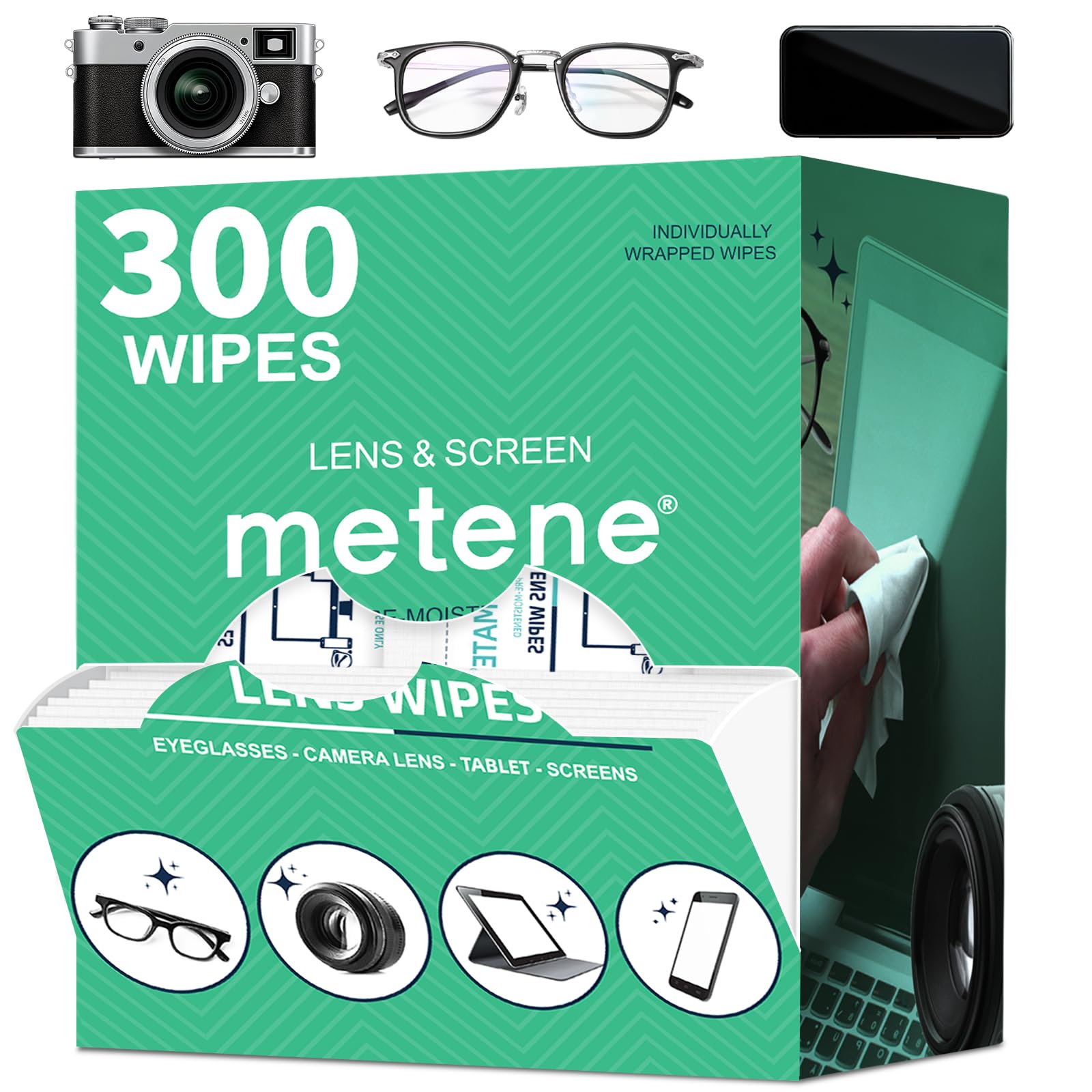 Metene Lens Wipes, 300 Pre-Moistened Individually Wrapped Glasses Wipes 🍁 All In One Marketplace Canada