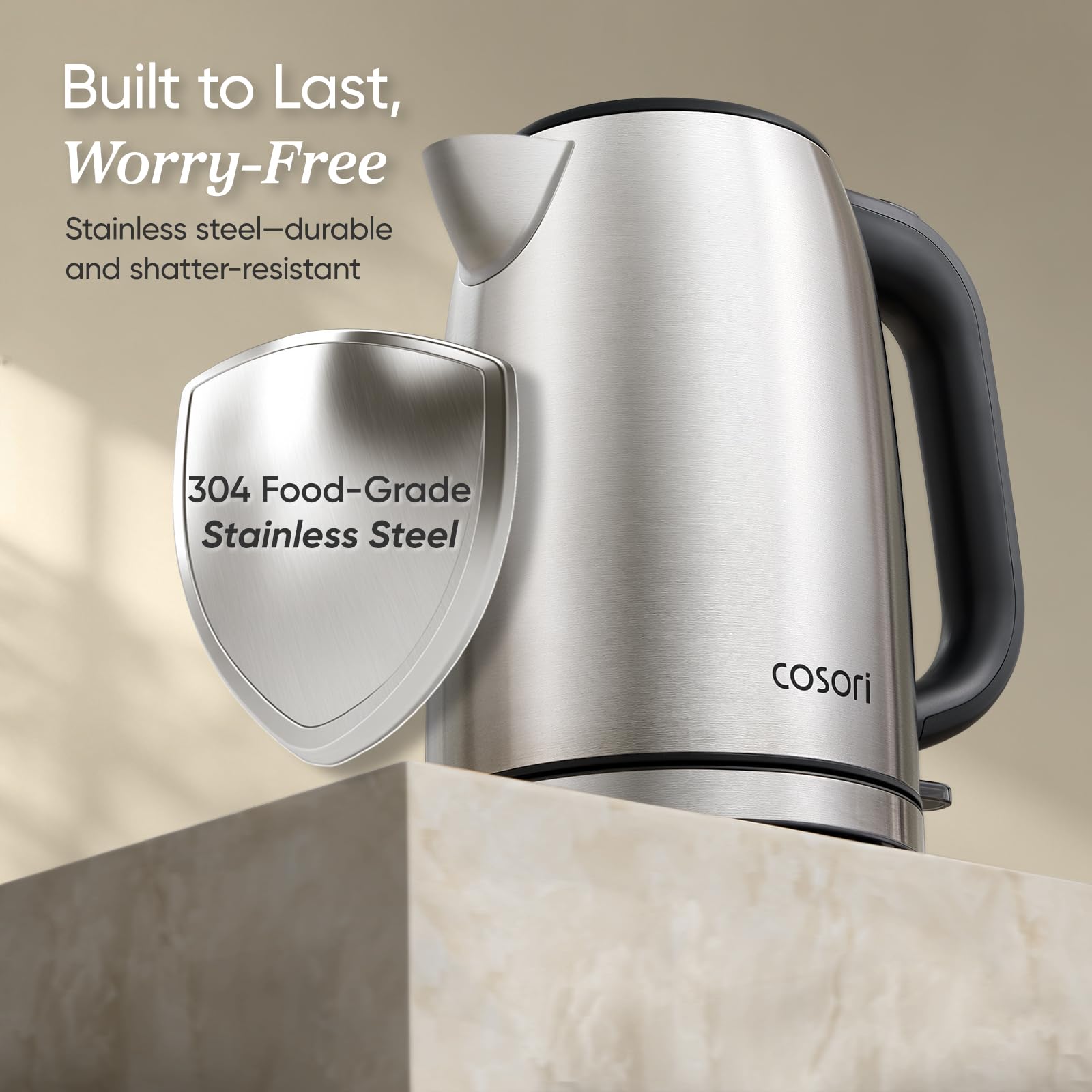 Cosori Electric Kettle Stainless Steel, 1.7L Cordless, 1500W, Auto Shut-Off 🍁 All In One Marketplace Canada