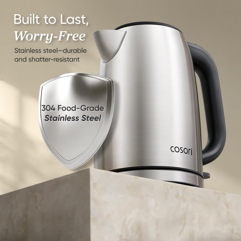 Cosori Electric Kettle Stainless Steel, 1.7L Cordless, 1500W, Auto Shut-Off 🍁 All In One Marketplace Canada