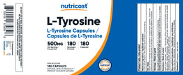 Nutricost L-Tyrosine Supplement (500mg) 180 Capsules - Gluten Free & Non-GMO 🍁 All In One Marketplace Canada