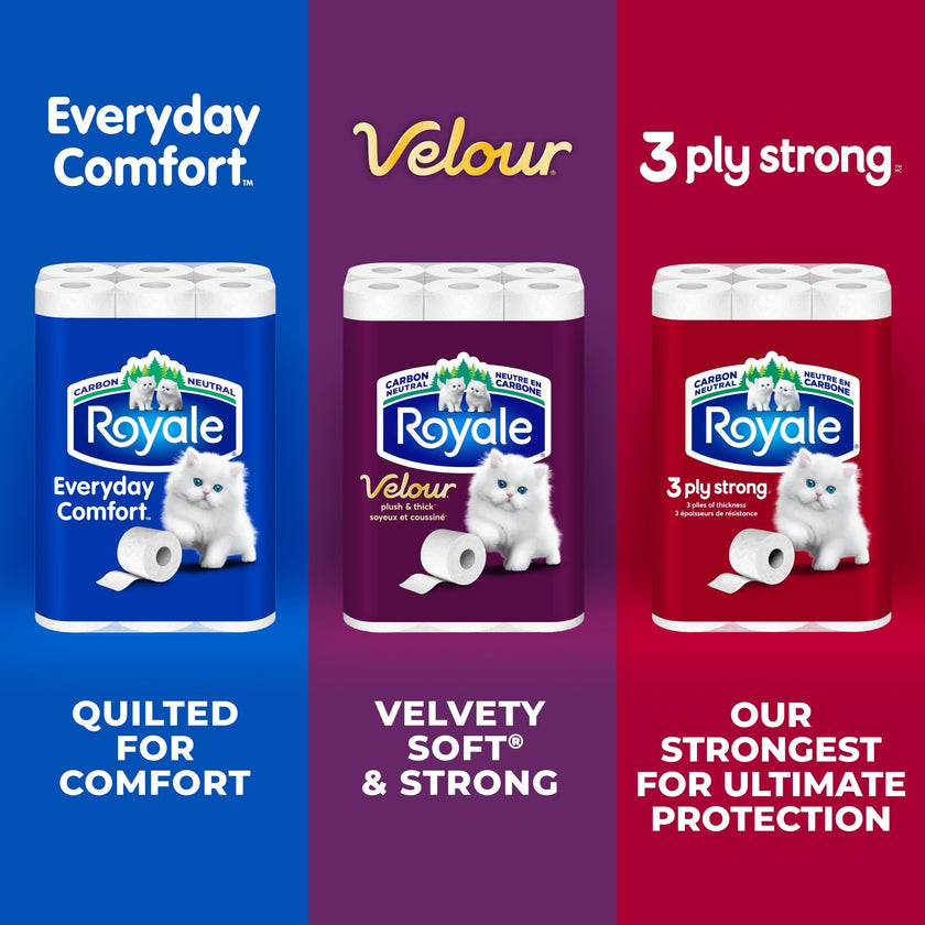 Royale Velour Toilet Paper, 12 Equal 48 Rolls, 284 Bathroom Tissues per roll 🍁 All In One Marketplace Canada