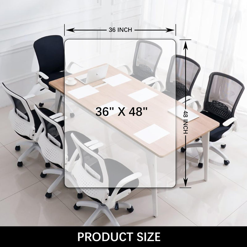Kuyal Clear Chair mat for Hard Floors 36 x 48 inches Transparent Floor Mats Wood/Tile Protection Mat for Office & Home (36