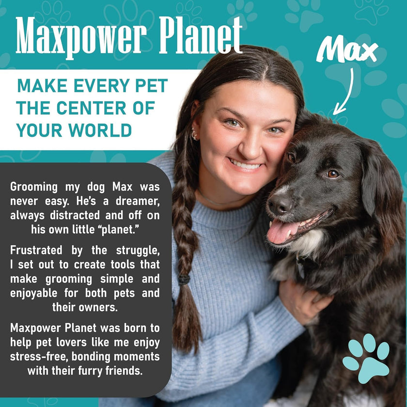 Maxpower Planet Pet Grooming Brush - Double Sided Shedding, Dematting (A1 Blue, Large) 🍁 All In One Marketplace Canada