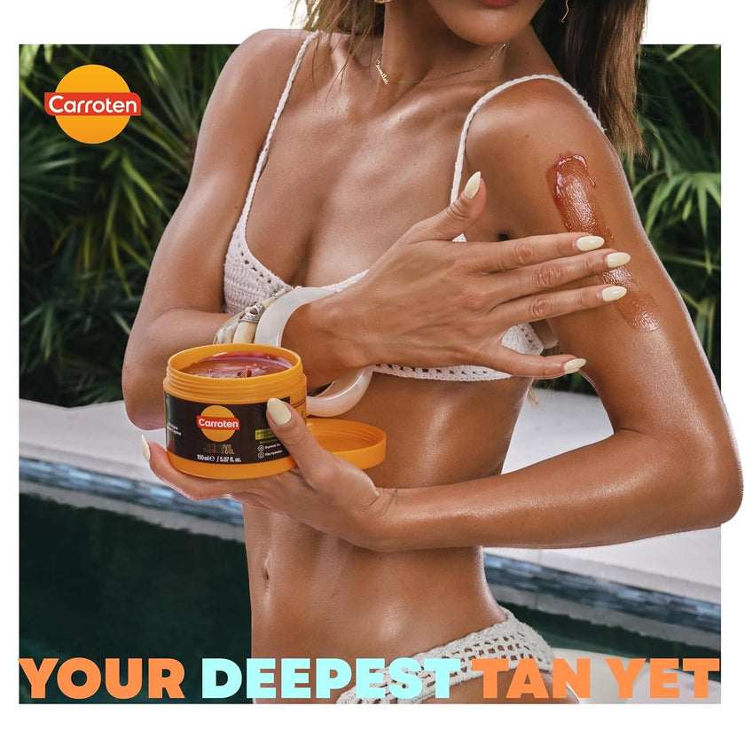 Carroten Intensive Tanning Gel | Browning Indoor/Outdoor Tan Accelerator | Non-Greasy, Water-Resistant with Carrot and Coconut Oil | Vitamin A & E For Moisture & Hydration | Made in Greece | 5 Fl Oz 🍁 All In One Marketplace Canada