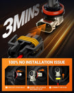 SEALIGHT 2026 Brightest H11/H8/H9/H16 LED Headlight Bulbs, 80000LM 1200% Brighter, 6500K Cool White, 1:1 Halogen Size Wireless, 3 Min Plug and Play Halogen Replacement Conversion Kit, Pack of 2 🍁 All In One Marketplace Canada