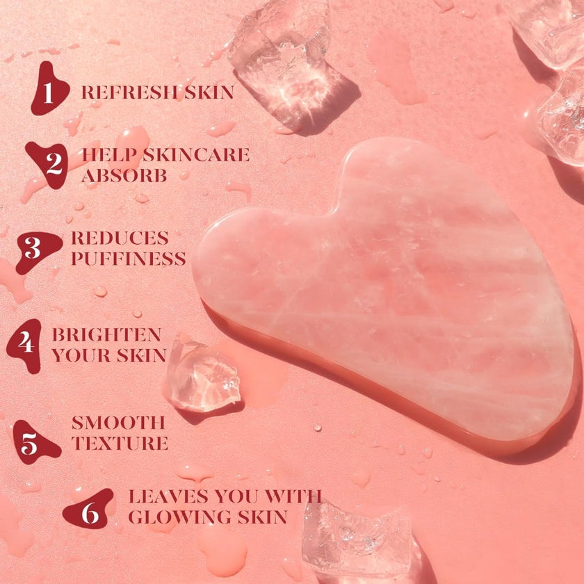 BAIMEI IcyMe Rose Quartz Roller & Gua Sha Set, Cooling Face Roller for Depuffing & Lymphatic Massage, Sculpting Tool for Face, Eyes & Neck, Smooth Skincare Gift for Women and Men 🍁 All In One Marketplace Canada