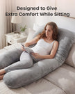 Nuliie Pregnancy Pillow for Sleeping, U Shaped Full Body Pillow Pregnancy Pillows, Maternity Pillow Support for Back, HIPS, Legs for Pregnant Women, with Washable Velvet Cover (Grey) 🍁 All In One Marketplace Canada