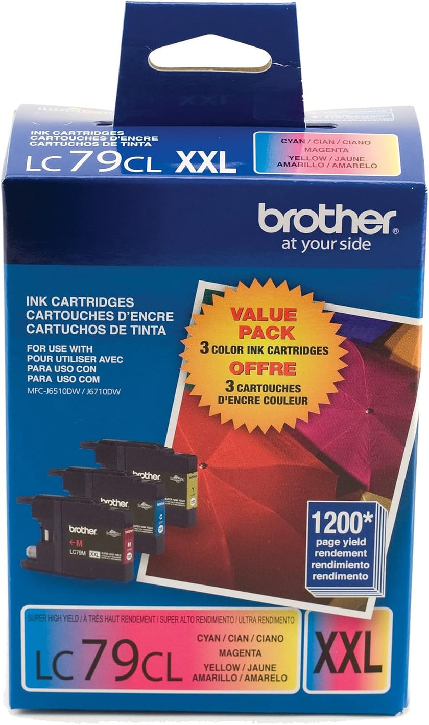 Brother LC79 Colour Ink Cartridges Combo Pack, Super High Yield (LC793PKS)