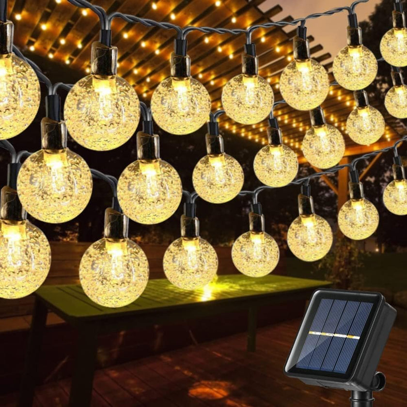 Toodour Solar String Lights Outdoor, 56ft 100 LED Globe String Lights, Waterproof Crystall Ball Lights Solar Patio Lights with 8 Modes for Garden Lawn Gazebo Yard, Outdoor Decorations - Warm White 🍁 All In One Marketplace Canada