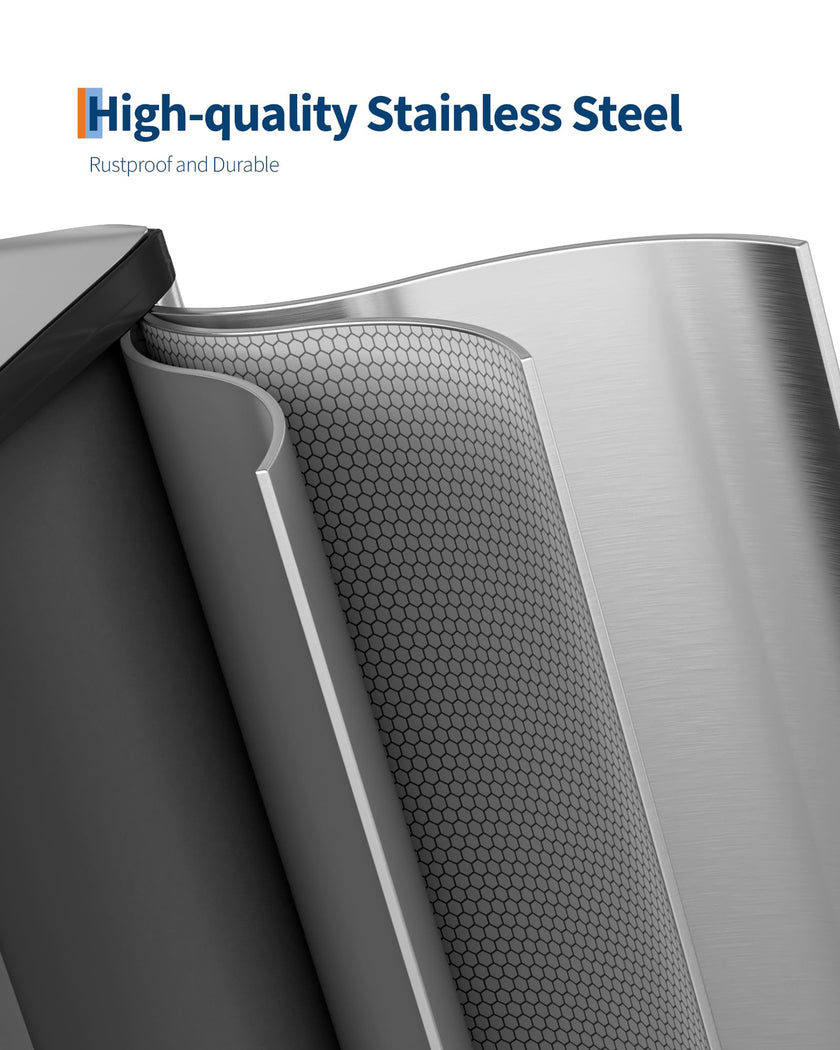 GarveeHome 2x8 Gallon Stainless Steel Dual Trash Can with Lid, Large Kitchen Step-on Garbage and Recycle Bin Combo, Metal Double Trash Can with PP Inner Buckets & Liner Rim for Kitchen Waste Sorting 🍁 All In One Marketplace Canada