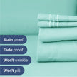 Queen Size 4 Piece Sheet Set - Comfy Breathable & Cooling Sheets - Hotel Luxury Bed Sheets for Women & Men - Deep Pockets, Easy-Fit, Extra Soft & Wrinkle Free Sheets - Spa Blue Oeko-Tex Bed Sheet Set 🍁 All In One Marketplace Canada