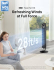 DREO Tower Fan for Bedroom, DC Motor, 28 ft/s, 20dB Quiet Oscillating Bladeless Fan with Remote, 9 Speeds, 4 Modes, 12H Timer, LED Display, Standing Floor Fan Powerful for Indoor Home Office Room 🍁 All In One Marketplace Canada