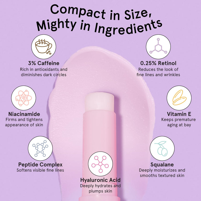 grace & stella Retinol & Caffeine Eye Cream Stick - Under Eye Cream for Dark Circles, Anti-Aging, Puffiness, Wrinkles, Undereye Bags - Brightener with Niacinamide - Vegan Skincare (0.13 oz/3.5 g) 🍁 All In One Marketplace Canada