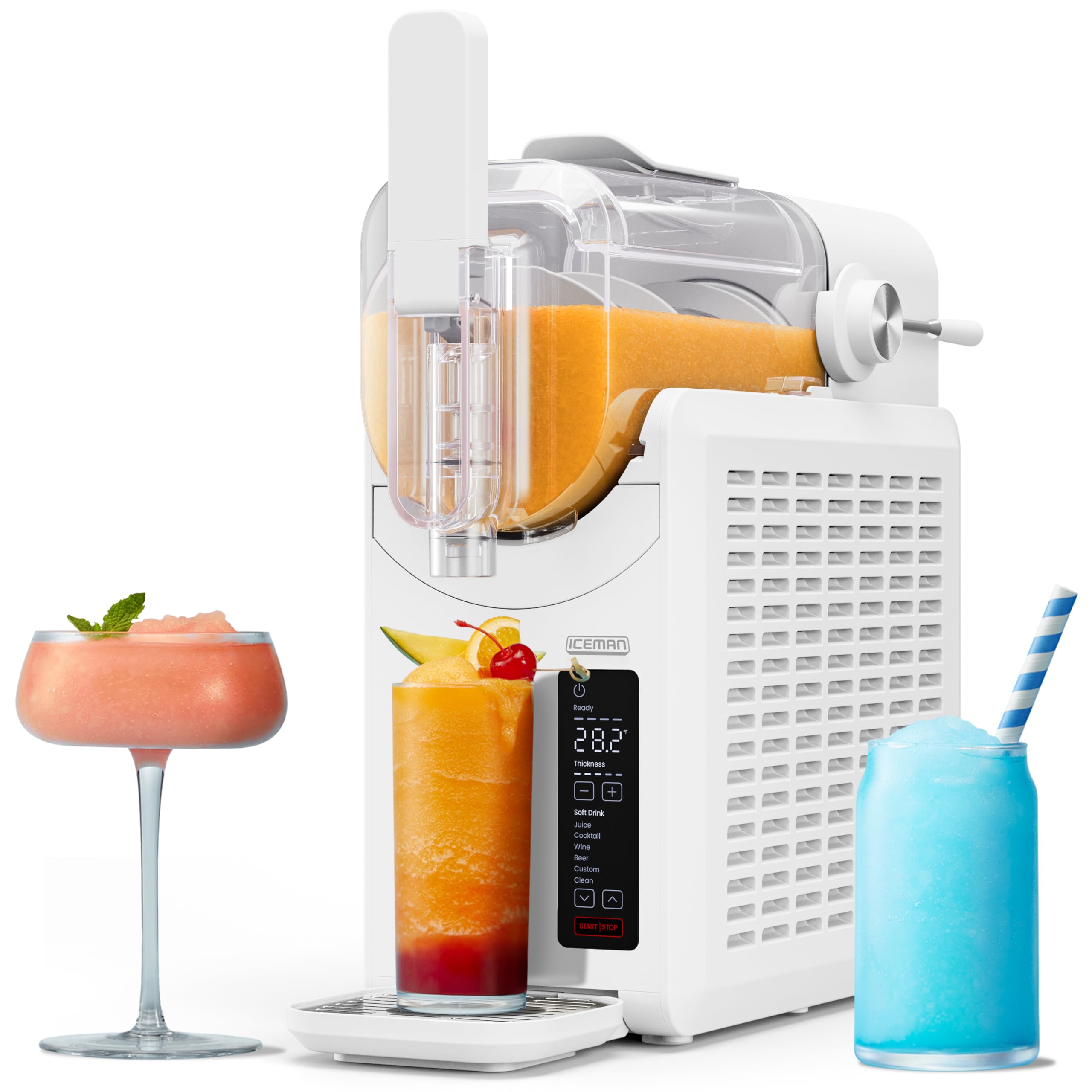 Iceman by Chefman Slush-Ease 68oz Slushie Machine, 48oz Liquid Capacity Frozen Drink Maker & Slushy Machine with 5 Presets and LED Display, Perfect for Frozen Margaritas, Frappes, Smoothies & Shakes 🍁 All In One Marketplace Canada