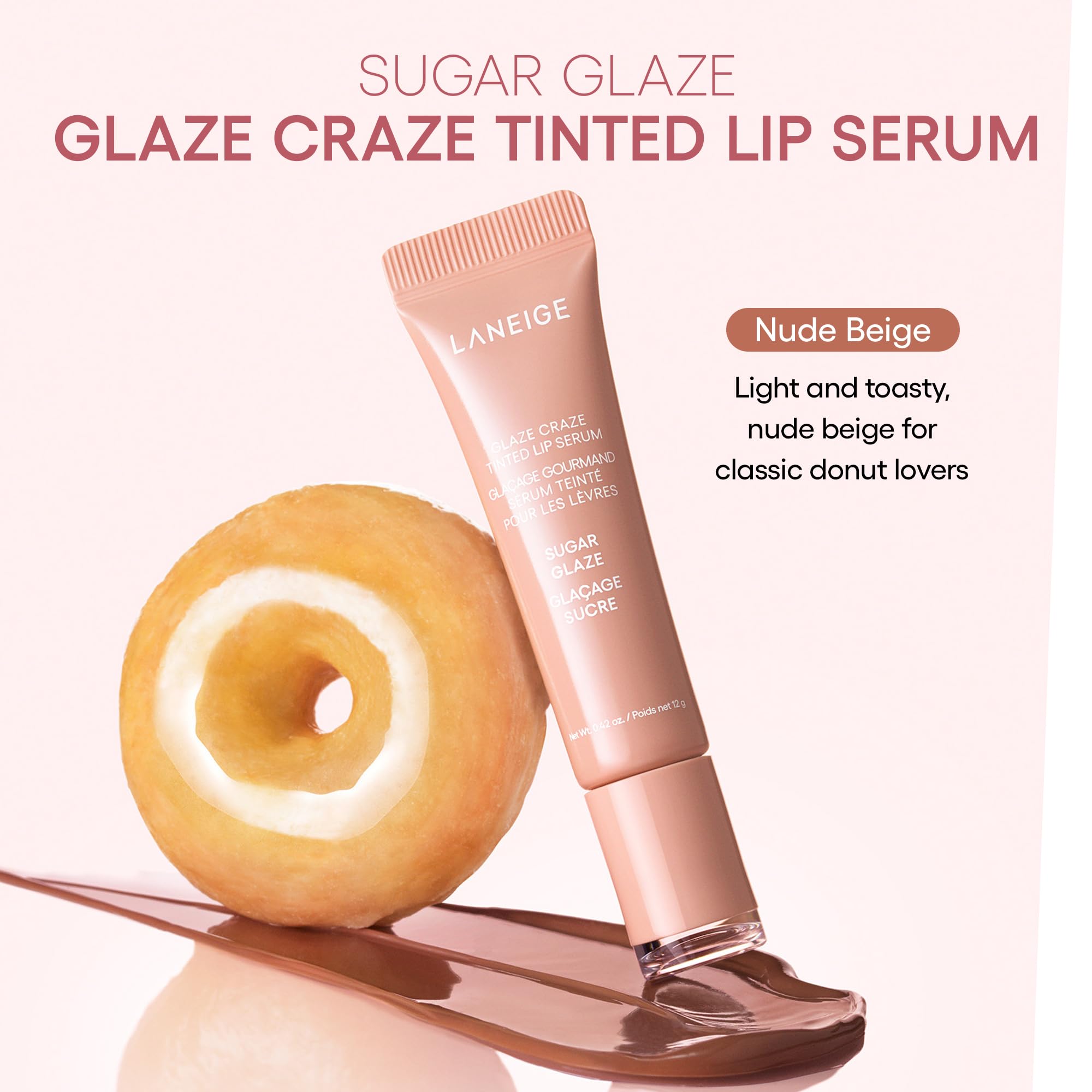 LANEIGE Glaze Craze Tinted Lip Serum, Sugar Glaze: Hydrating Lip Serum for Glossy, Nourished Lips with Plumping Polypeptides 🍁 All In One Marketplace Canada