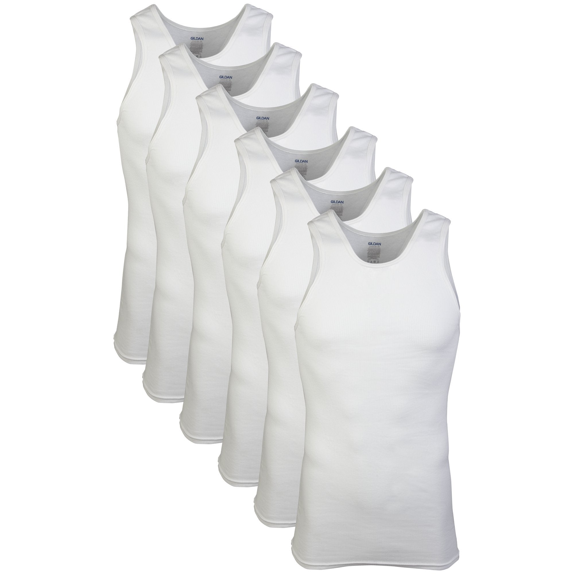 Gildan Men's A-Shirt Tanks, Multipack, Style G1104, White, Large 🍁 All In One Marketplace Canada