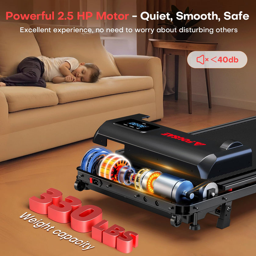 Walking Pad, FOUSAE 3 in 1 Max 6.2 MPH Treadmill for Home with Double Frame 330 LB Weight Capacity, Powerful 2.5 HP Wider Belt Walking Pad with 9% Incline, 12 HIIT Programes, Magnetic Remote Control 🍁 All In One Marketplace Canada