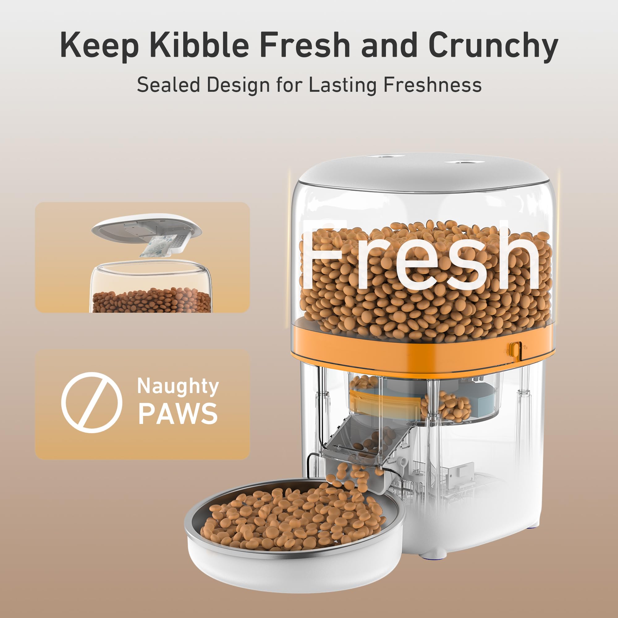 Yuposl Automatic Cat Feeder, 3L Cat Food Dispenser with Over 180-day Battery Life, Anti-Jam Design, 1-6 Meals Per Day with Stainless Steel Cat Bowl, Keep Cat Dry Food Fresh, Also for Small Dog 🍁 All In One Marketplace Canada