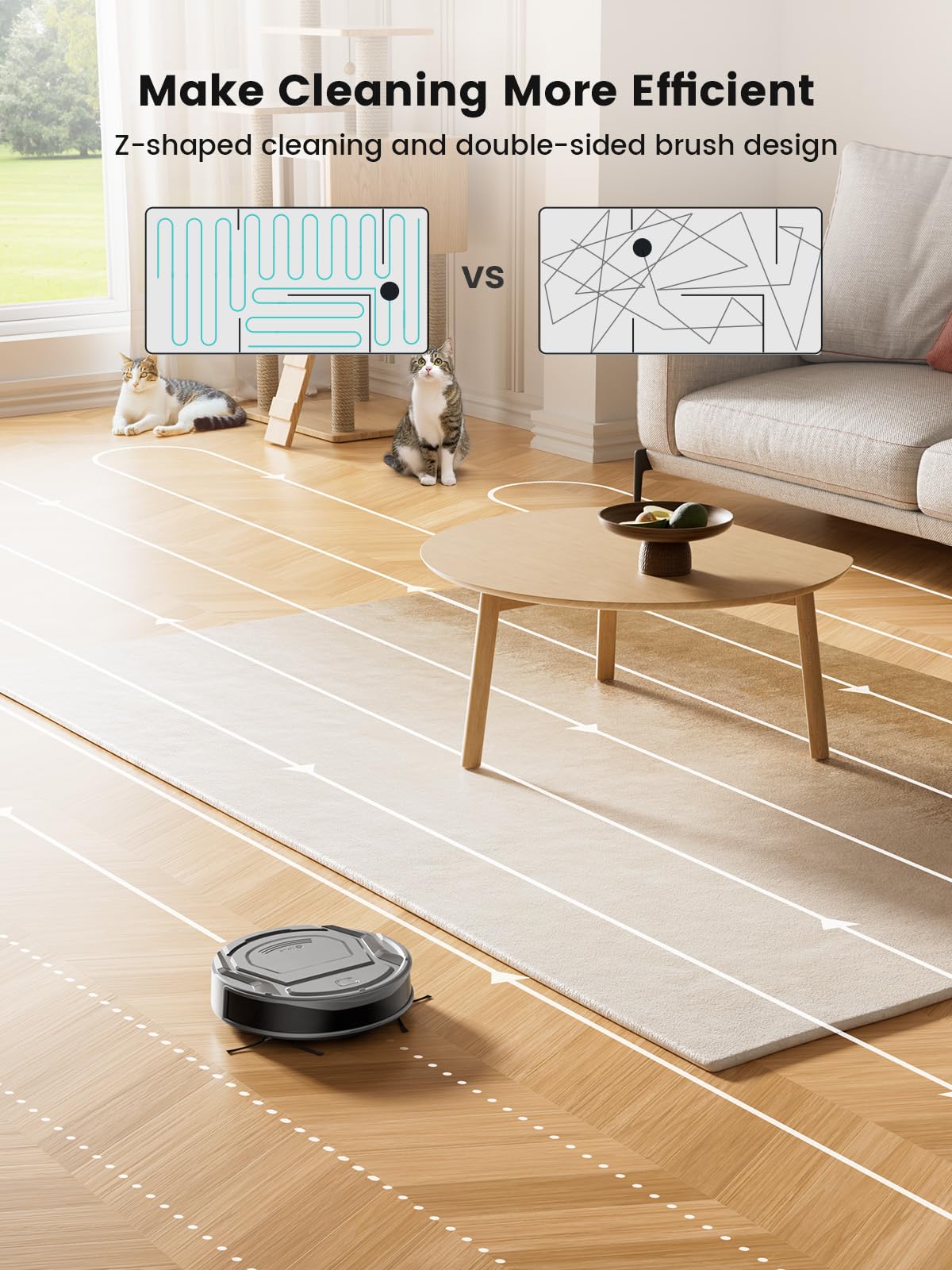 Lefant M210Pro Robot Vacuum Cleaner, 6 Cleaning Modes, 200 Mins Runtime, 4000Pa Suction, SmartSense Technology, Multi-Surface Cleaning, Ideal for Pet Hair and Hard Floor 🍁 All In One Marketplace Canada