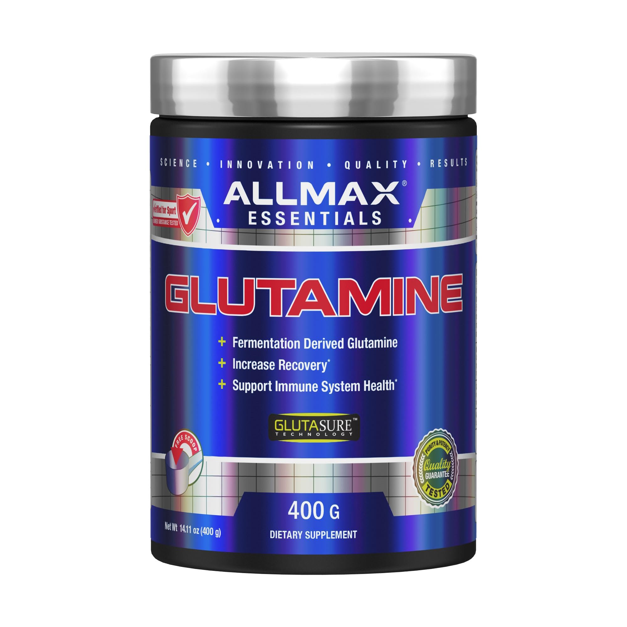ALLMAX L-Glutamine Powder, Fermented, Unflavored, 400 g 🍁 All In One Marketplace Canada