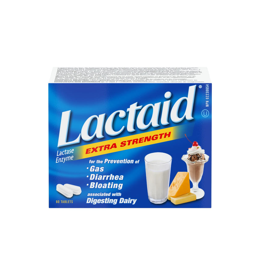 Lactaid Fast Act Caplets for Lactose Intolerance - Relief Pills Against Gas, Bloating, and Diarrhea - Lactase Enzyme Supplements - Single-Serve Individual Travel Packs - 80 Count 🍁 All In One Marketplace Canada