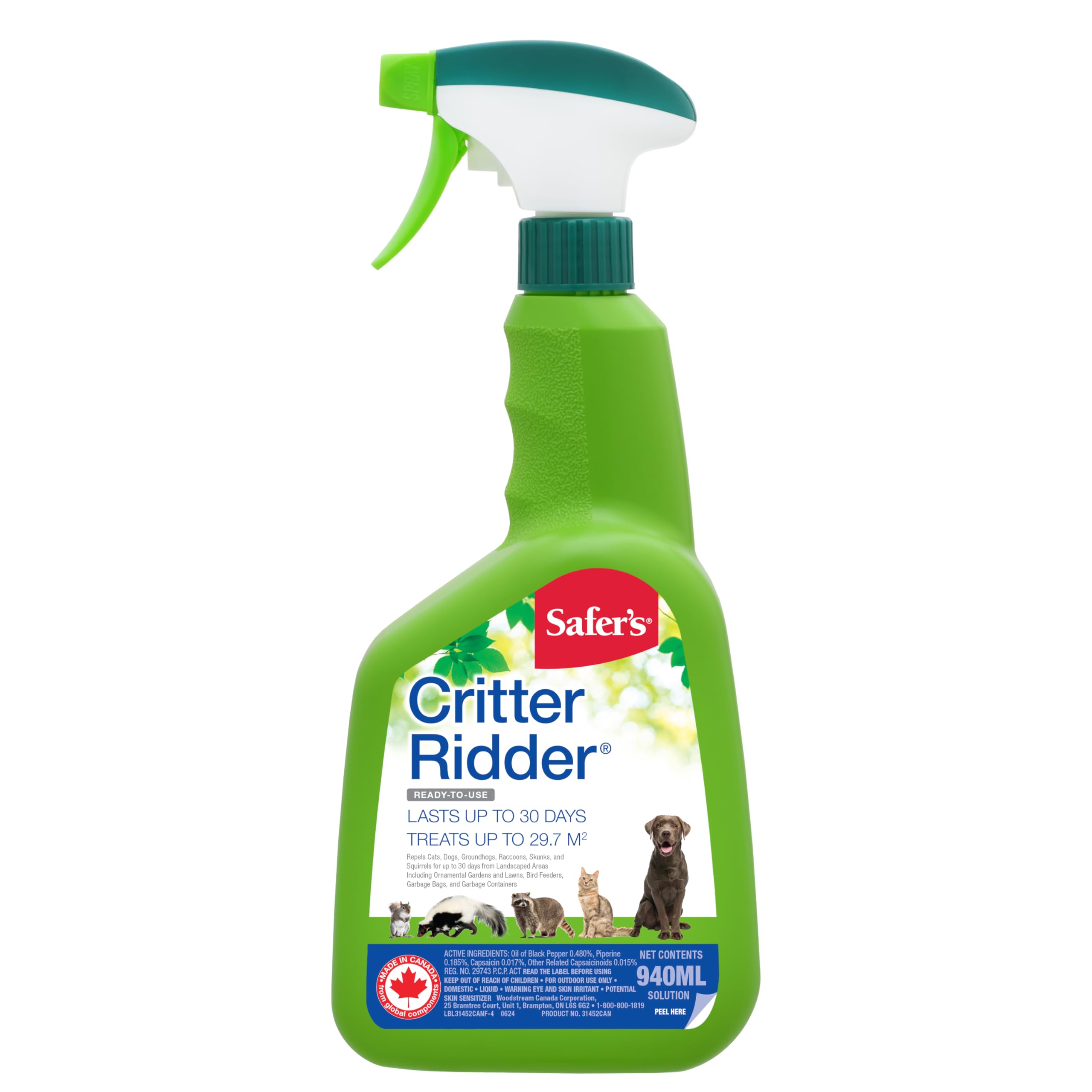 Safer's 31452CAN Critter Ridder Animal Repellent Ready-to-Use Spray - 940ml 🍁 All In One Marketplace Canada