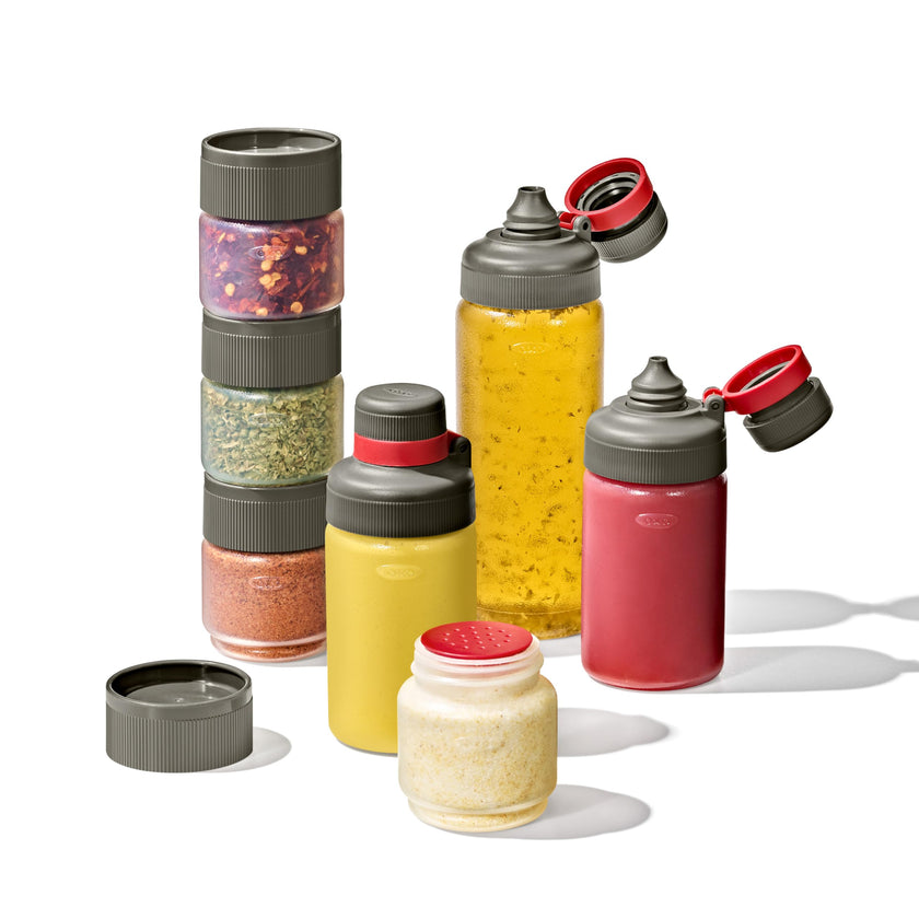 OXO Outdoor 7-Piece Spice Shaker & Squeeze Bottle Set 🍁 All In One Marketplace Canada