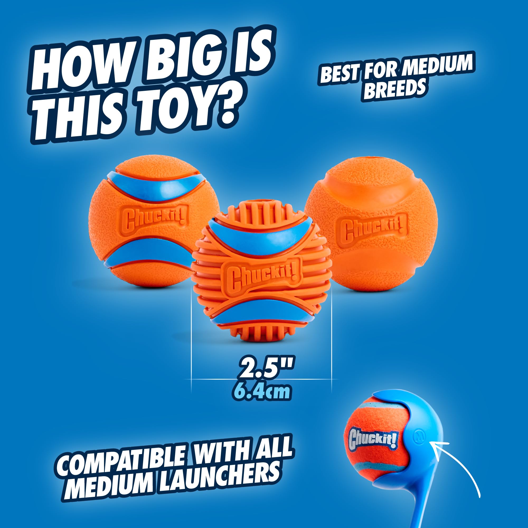 Chuckit! Fetch Ball Medley, Medium, Dog Ball, 3 Pack, Ultra, Fetch and Rugged Balls Included 🍁 All In One Marketplace Canada