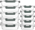 [10-Pack] MCIRCO Glass Meal Prep Containers With Lids, Food Storage With Snap Locking Lids, Airtight Lunch Boxes, Microwave, Oven, Freezer and Dishwasher Safe 🍁 All In One Marketplace Canada