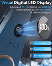 Sizet Neck Fan with Cooling Plate-USB 5500mAh Battery,24H Cooling,5 Speeds&3 Cooler Modes LED Display,Wearable Mini Portable Personal Fan,Quiet Neck Cooler for Women, Men, Kids, Travel, Outdoor, Blue 🍁 All In One Marketplace Canada