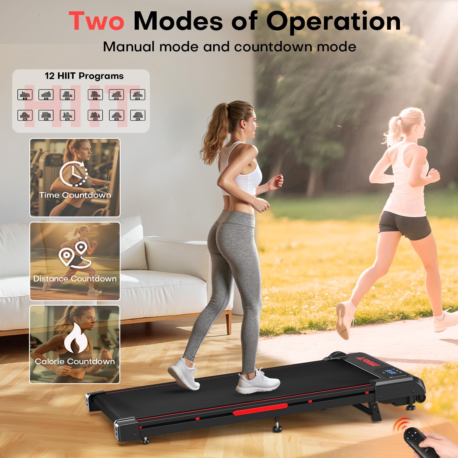 Walking Pad, FOUSAE 3 in 1 Max 6.2 MPH Treadmill for Home with Double Frame 330 LB Weight Capacity, Powerful 2.5 HP Wider Belt Walking Pad with 9% Incline, 12 HIIT Programes, Magnetic Remote Control 🍁 All In One Marketplace Canada