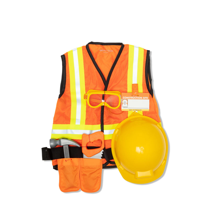 Melissa & Doug Construction Costume, Pretend Play Dress Up Set (6-Pc) Tools, Vest & Accessories, Role Play Toys for Kids 3+ 🍁 All In One Marketplace Canada