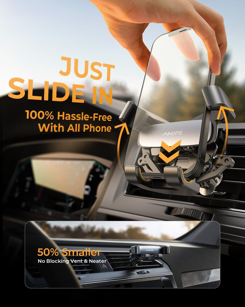AINOPE Phone Holder for Car Vent【2026 Auto Lock】 Car Phone Holder Mount for Car Accesorries for Women Men Mom, Cell Phone Holder Car Vent Clip Hand Free for All 4-7 Inch iPhone 17 16 Pro Samsung S25 🍁 All In One Marketplace Canada