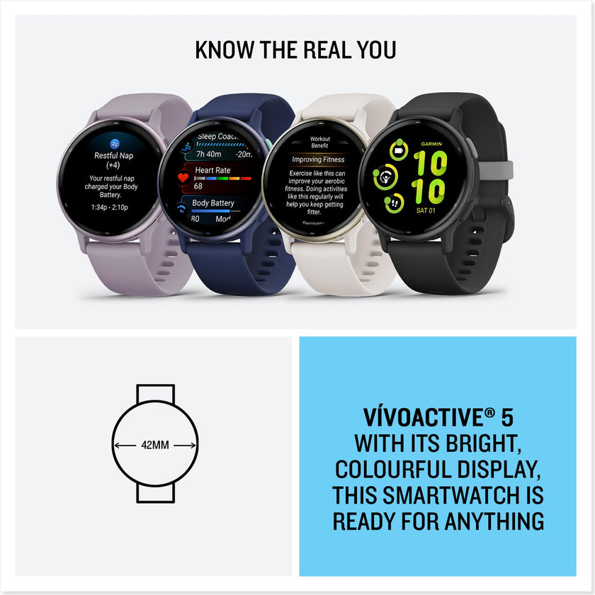 Garmin vívoactive 5, Health and Fitness GPS Smartwatch, AMOLED Display, Up to 11 Days of Battery, Navy 🍁 All In One Marketplace Canada
