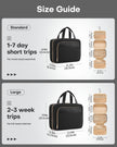 HOTOR Travel Toiletry Bag for Women - Spacious Toiletry Bag for Men, Waterproof Makeup Bag with Hanging Hook and Multiple Pockets, Travel Accessories, Travel Essentials, Black, Medium 🍁 All In One Marketplace Canada