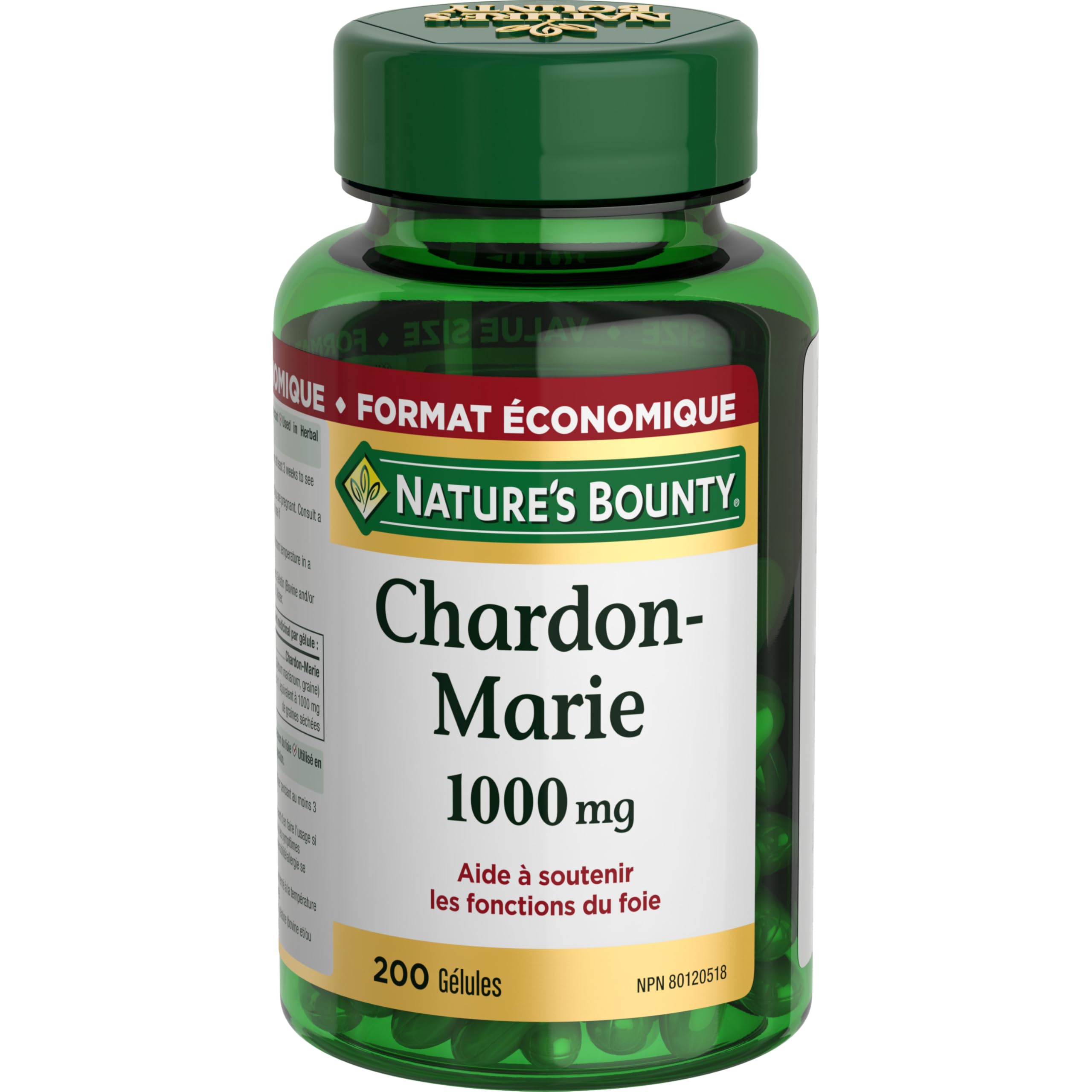 NATURE'S BOUNTY Milk Thistle, 1000 mg, Helps Support Liver Function, 200 Softgels, 229 g 🍁 All In One Marketplace Canada