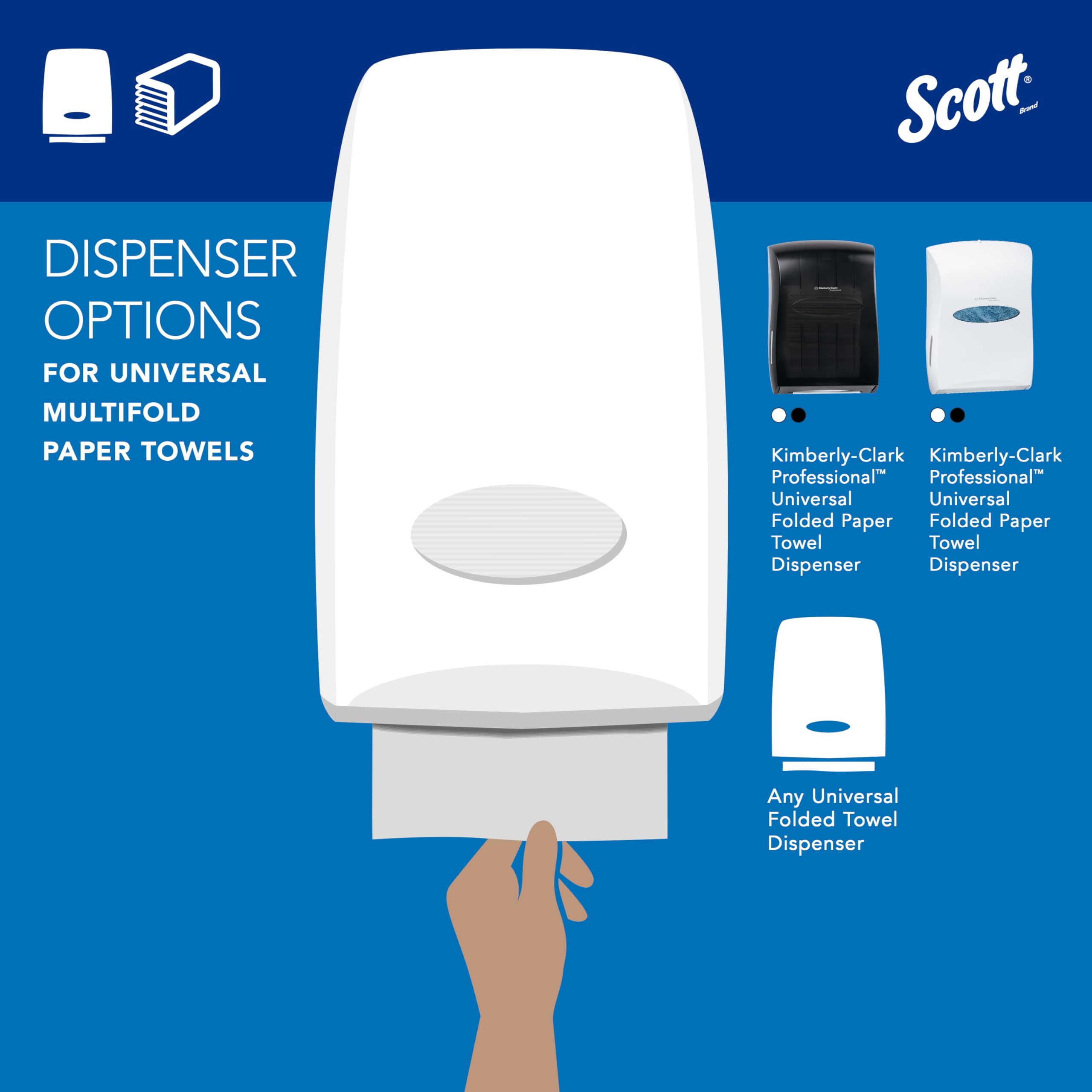 Scott Professional Universal Multifold Paper Towels, Bulk (01840), Absorbency Pockets, White, 9.2
