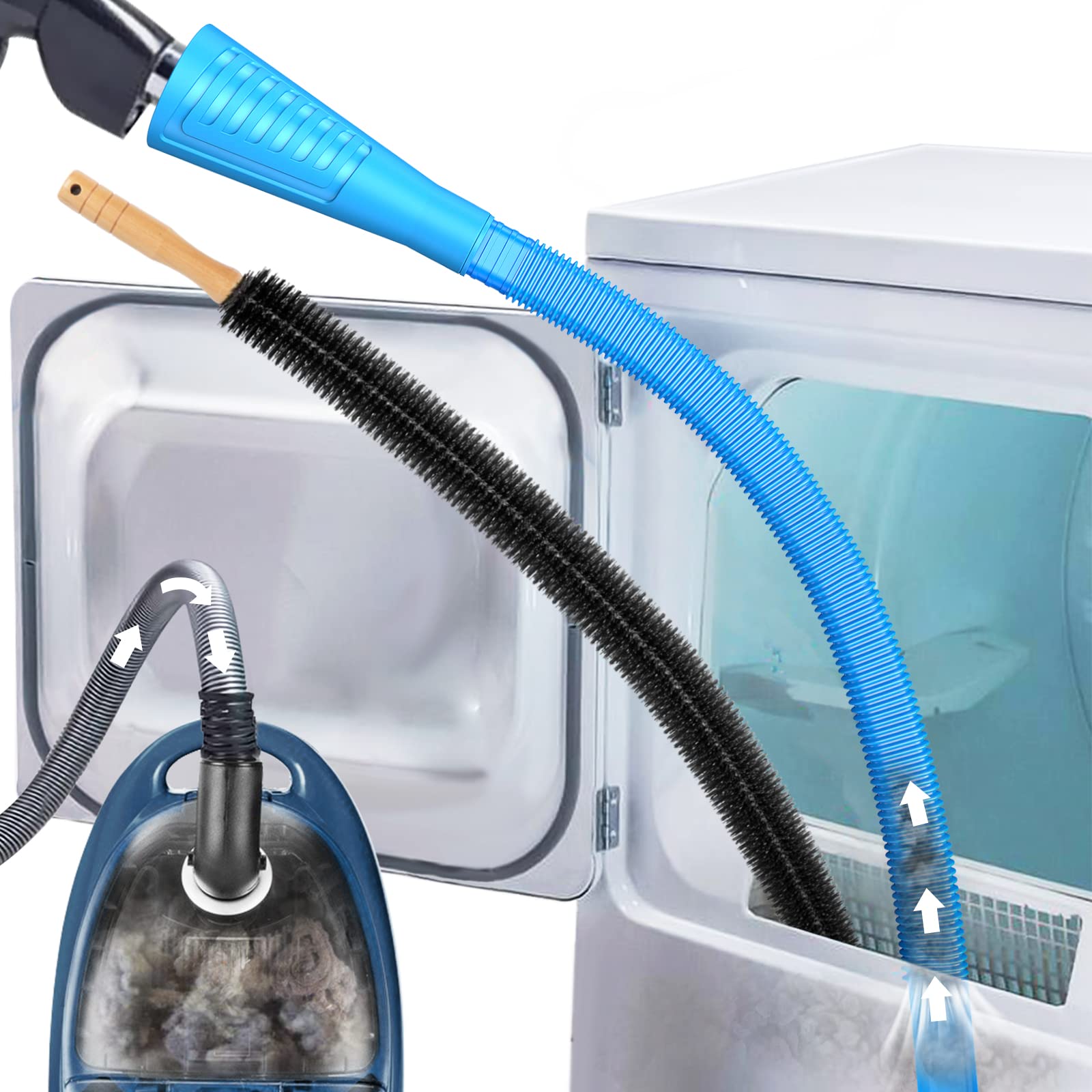 Sealegend 2 Pieces Dryer Vent Cleaning Kit, Flexible Lint Vacuum Hose Attachment and Lint Brush Lint Remover Power Washer, Blue 🍁 All In One Marketplace Canada