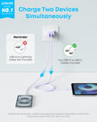 Anker iPhone 16 Charger, 2-Pack 20W Fast USB C Charger Block, for iPhone 16/16 Pro Max/15 Series/iPad Pro and More (Purple, 2 Pack & 2 Cable) 🍁 All In One Marketplace Canada