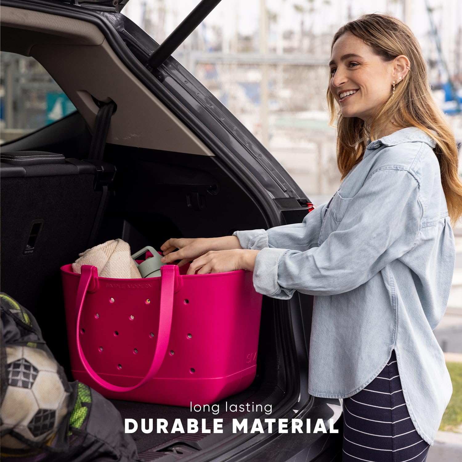 Simple Modern Waterproof Rubber Beach Bag | Extra Large | Beige 🍁 All In One Marketplace Canada