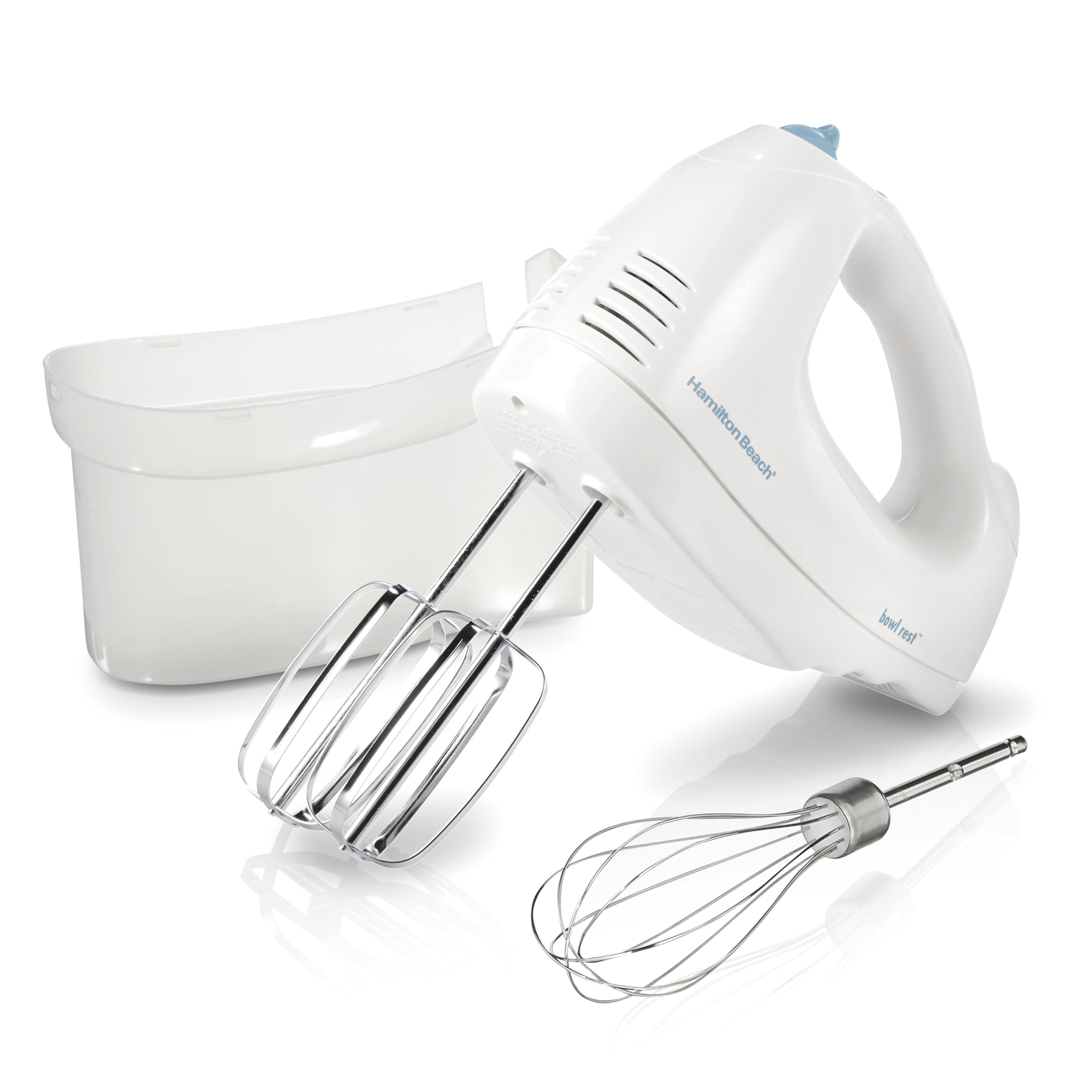 Hamilton Beach 6-Speed Electric Hand Mixer for Baking, 250W, QuickBurst, Snap-On Storage Case, Traditional Beaters & Whisk, White (62682G) 🍁 All In One Marketplace Canada