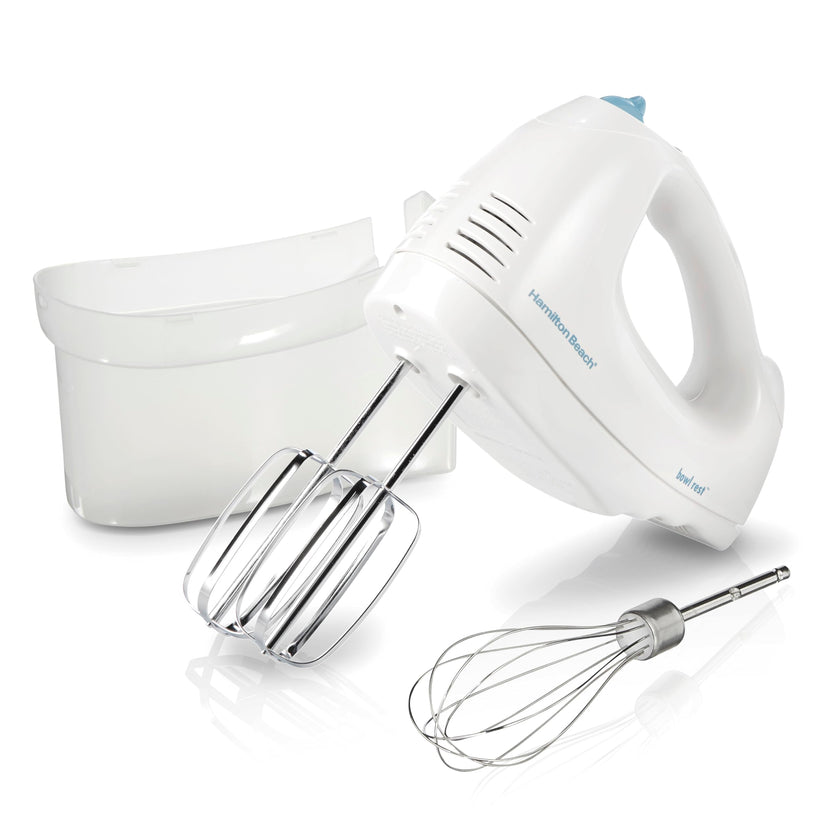 Hamilton Beach 6-Speed Electric Hand Mixer for Baking, 250W, QuickBurst, Snap-On Storage Case, Traditional Beaters & Whisk, White (62682G) 🍁 All In One Marketplace Canada